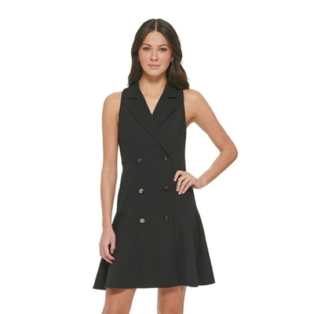 DKNY Black Fit and Flare Blazer Dress